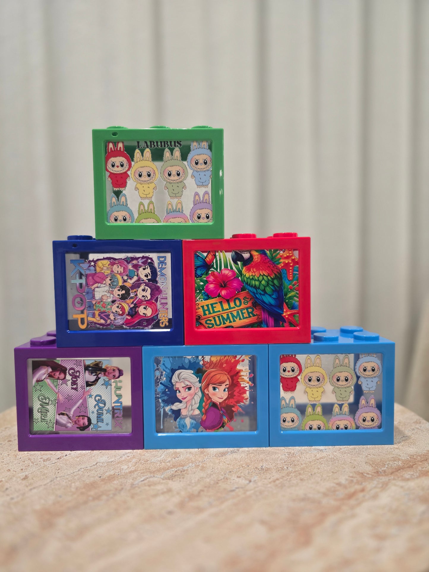 Stackable lego money boxes