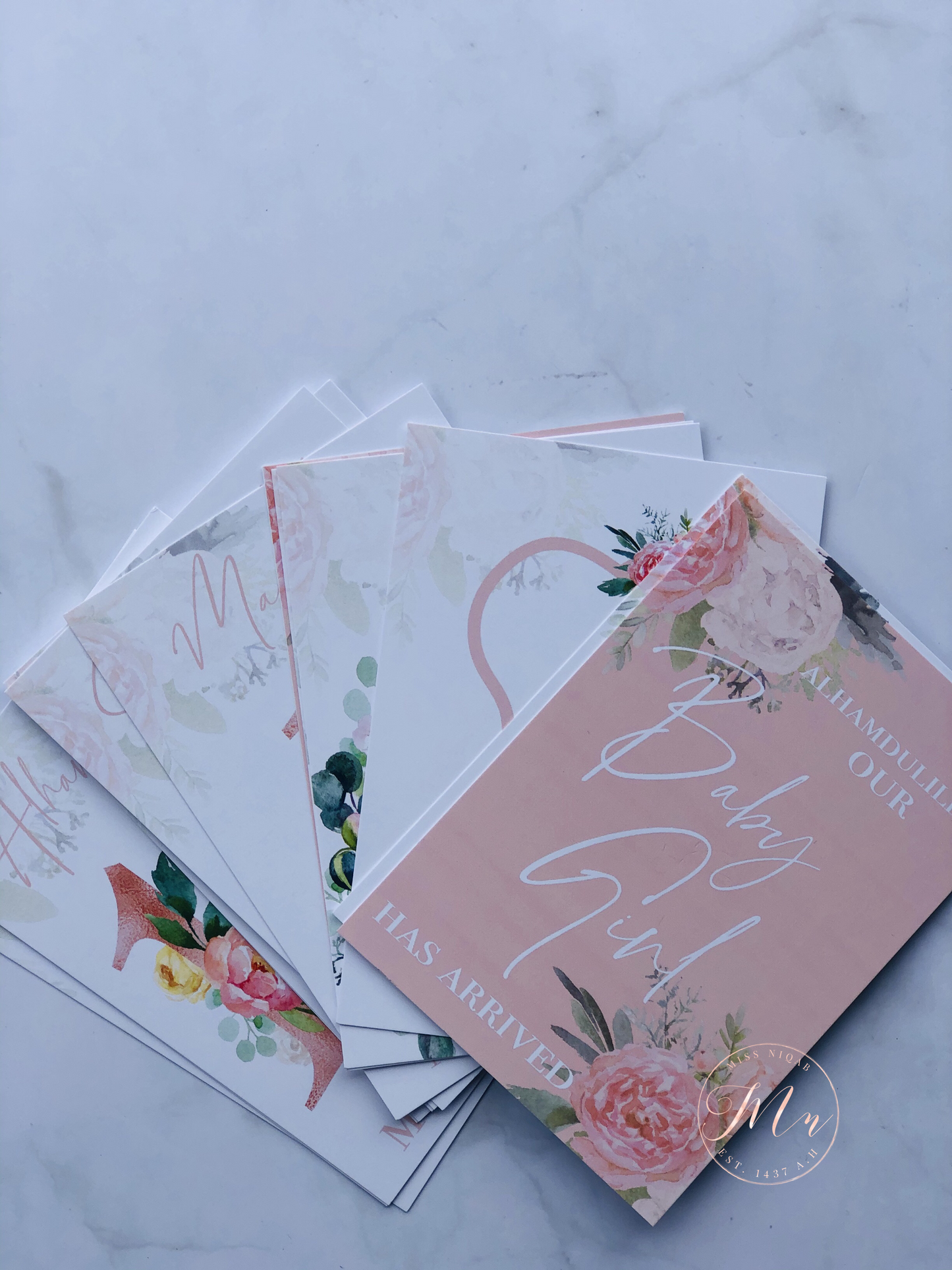 Girl's Islamic Milestone cards
