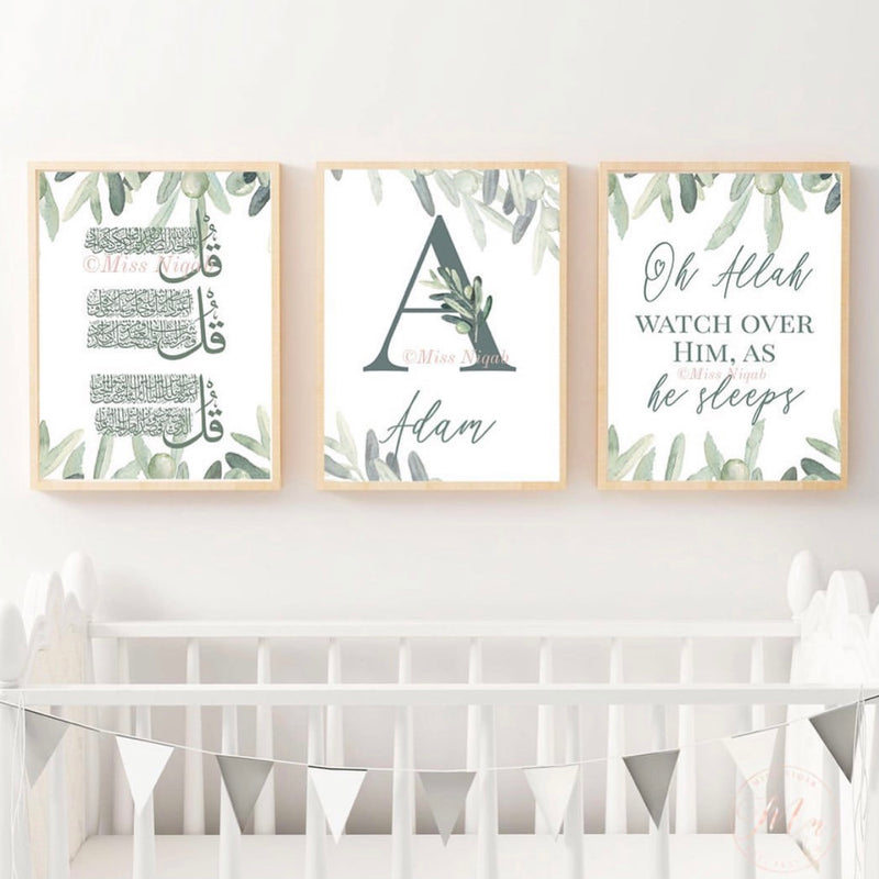 Personalised Leafy Frames - trio